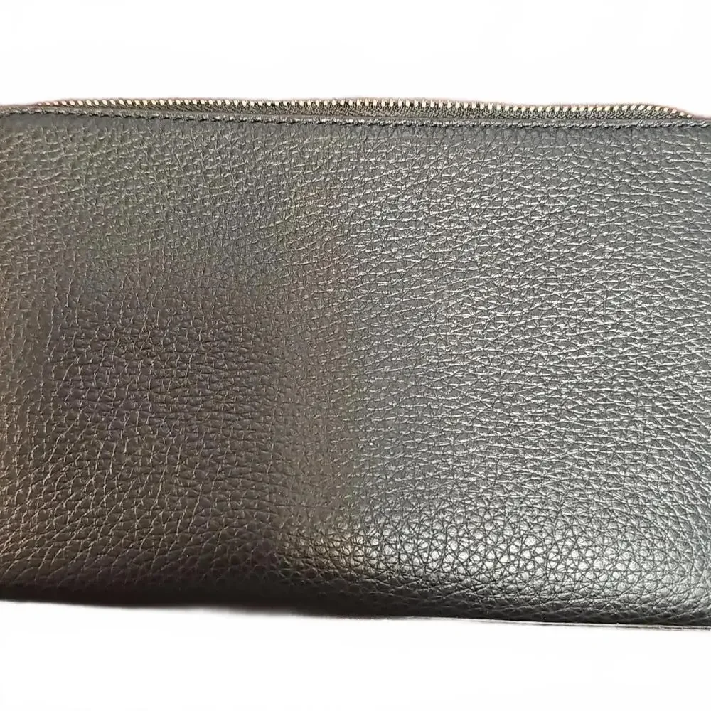 COACH Black Pebble Leather Double Zip Wristlet - Picture 7 of 7